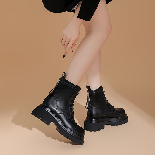 Botas de mujer de estilo británico Daphne pequeñas botas de martin de encaje gruesas gruesas