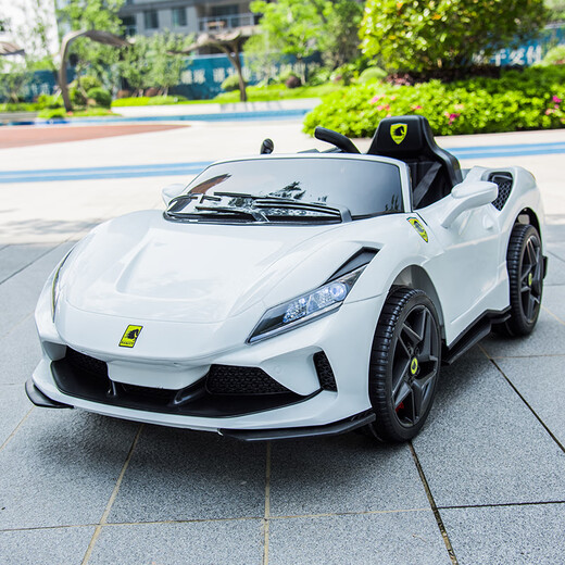 WORK BABY Ferrari children's electric car four-wheel remote control car baby toy car can sit adults and children charging single drive small battery without remote control