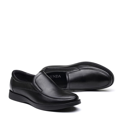 Senda Leather Shoes Men's Business Formal Leather Slip-On Elderly Shoes Casual Leather Shoes Black 25 Edition 42