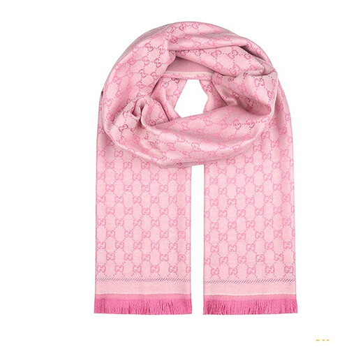 Gucci (Gucci) Wolle Frauenschal, Herbst und Winter warmes Doppelg Graurosa Schal Langer Schal Luxury Schalgeschenk, rosa doppelseitiges 41115 3G200 9272