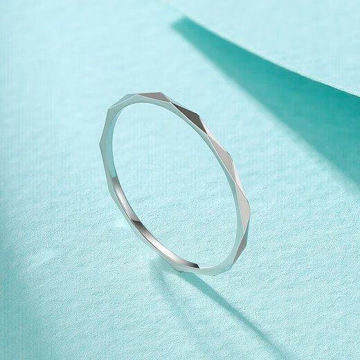 Liuguifu Jewelry PT950 Platinum Ring Geometric Ring Platinum Women's Ring PT0100023 9# 0.65g