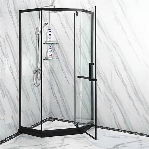 Ba Gang is suitable for diamond-shaped bathroom and toilet integrated flat door dry and wet separation glass partition bath shower room 9090 other sizes contact customer service for customization