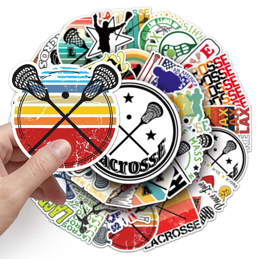 50 kreative Aufkleber für Lacrosse-Tennisspieler DIY Material Thermos Cup Scooter Helm Travel Box Kopfhörer Kleiderschrank Flache Aufkleber handgefertigtem selbstverletzender wasserdichte Dekoration Lacrosse-826 5.5-8,5 cm