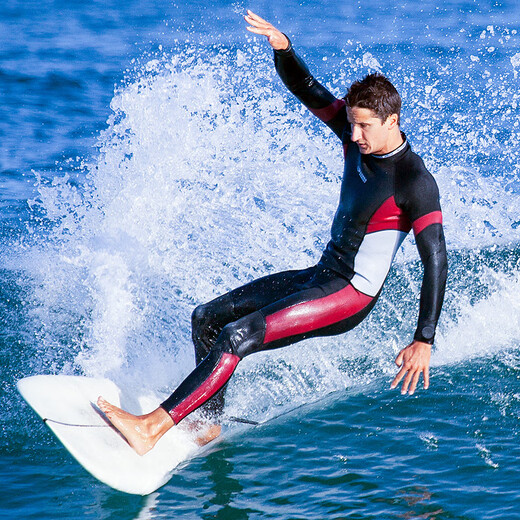 Scuba Donkey strong water-proof CR reinforced 3MM one-piece wetsuit warm swimsuit paddleboard windsurfing motorboat jellyfish suit thick 3 CR reinforcements-red and black-3MM S