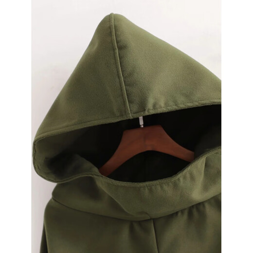 Wooden flute wizard black cloak niche loose slit dark windbreaker cloak personality mysterious smock robe with hood black L