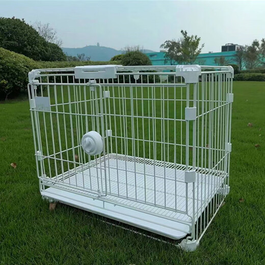 HKML bold dongle folding portable assembly household breeding with toilet teddy bear pet cat cage chicken cage blue (with tray + grid) boutique S-50*35*43 (suitable for 8 Jin Jin equal to within 0.5 kg)