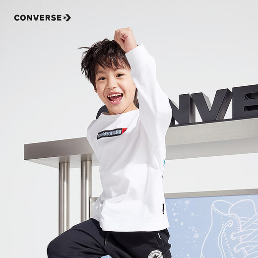 Converse【变形金刚联名】匡威儿童装秋季打底衫男童长袖T恤CNVB-LS-G689 纯白色 140 /68 【建议身高128-140cm】