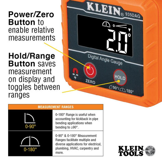 Klein Tools Digital Electronic Level and Angle Gauge Tool Kit with Plumber's Strap