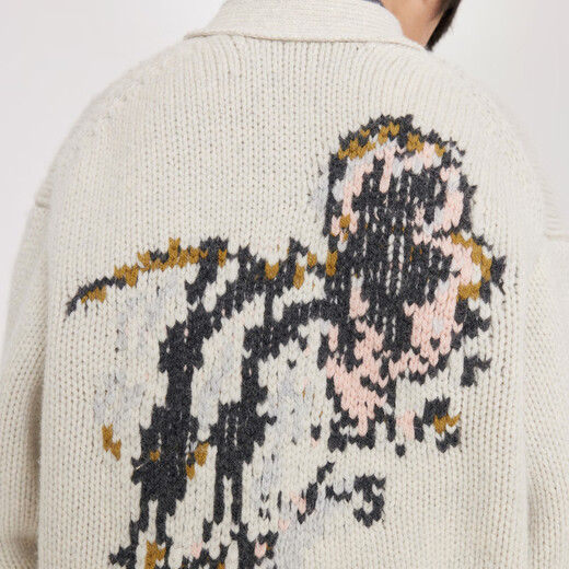 Jnby by JNBY parent-child clothing sheep wool Jiangnan Buyi children's clothing autumn cardigan jacket boys and girls 1N9311450 058 green gray white 110 cm