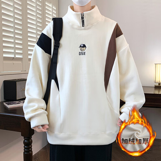 Boledi autumn and winter 12-15-year-old junior high school boy plus velvet thickened sweatshirt 16 teenagers big children's base shirt top MQ-9793 black (with velvet thickened) high quality 170 XL (recommended 110-130Jin [Jin equals 0.5 kg])