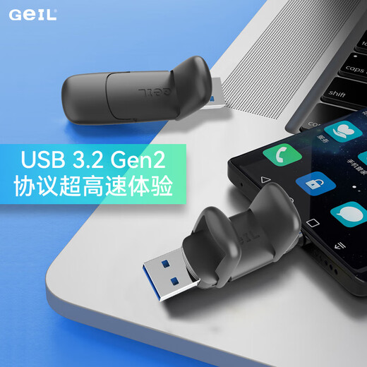 Geil Jinbang 512 GB Typ-C USB3.2 Solid-State-USB-Laufwerk, Geschwindigkeitsanleger 1050 MB/s, Hochgeschwindigkeits-Mobilfunk-Mobiltelefon-USB-Laufwerk, USB-Laufwerk mit großer Kapazität, GP1000-Serie