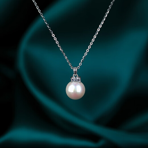 Shiyi mother-of-pearl pendant single S925 sterling silver clavicle necklace with bow simple women's birthday gift 10mm white beads