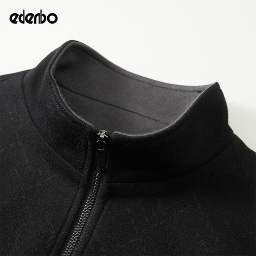 Attenborough shopping mall same style spring and autumn new knitted wool woolen jacket for young and middle-aged men printed versatile men's jacket black 3XL (185)