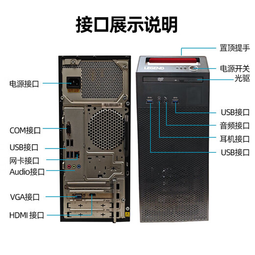 Lenovo Domestic Intelligence Computer Kaitian M740J Workstation GPU Graphics Desktop Commercial Host Independent und kontrollierbare FEITEG-Einzelhost D2000 + 27-Zoll