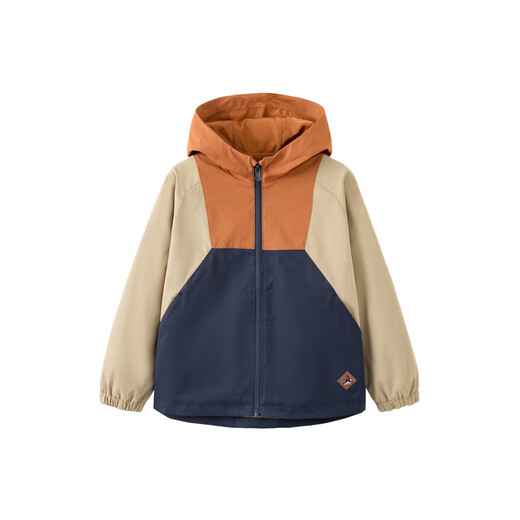 Mini Bala Autumn New Color Blocked Hooded Jacket for Boys and Girls, Baby Warm and Stylish Waterproof Jacket