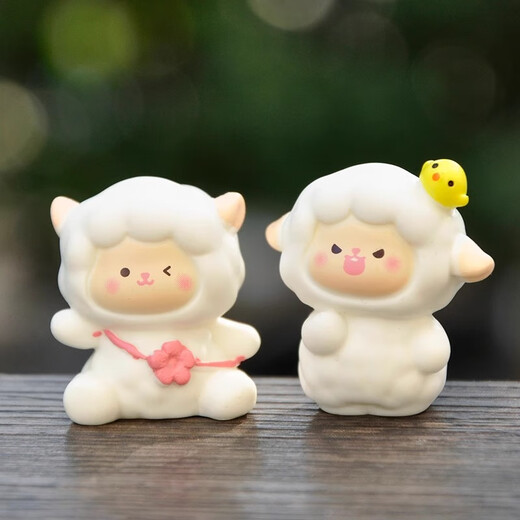 Cute cute backpack little sheep micro landscape desktop decoration small ornaments trendy toy animal blind box gift backpack lamb set 6 packs