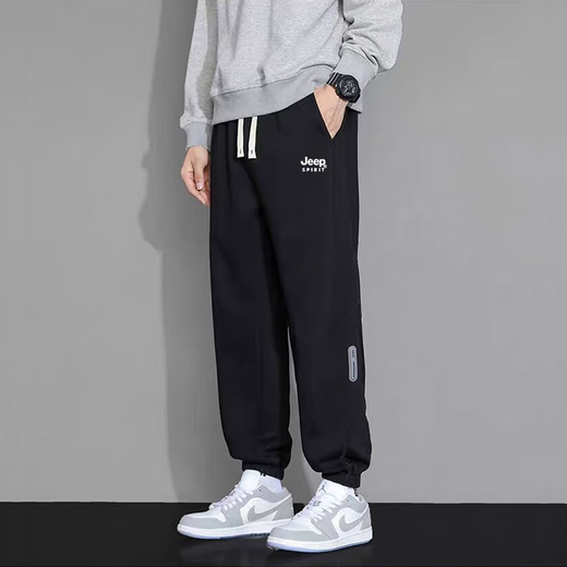 Jeep Spirit Sports Pants Men Summer Loose Pants Casual Pants Men versátiles Cortosos Pantalones Men Black XL