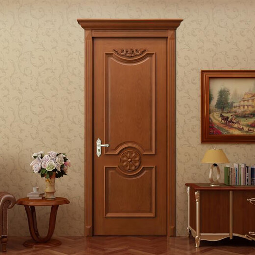 Mengyier Thai Oak Door Bedroom Door Solid Wood Oak Door Original Wood Door Chinese Style Room Door Indoor Painted Door Thai Rubber Wood Buckle Line Style