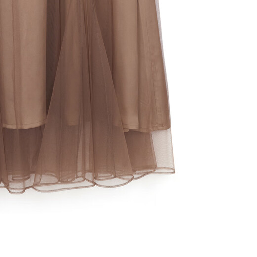 Jiangnan Buyi (JNBY) [Gleicher Stil im Einkaufszentrum] 24 Herbst- und Winter neues Kleid mit runden Nacken A-förmigen Kurzarmtemperament Elegant 5o7g15780 216/Wachsrosa Camel Farbe 216 S