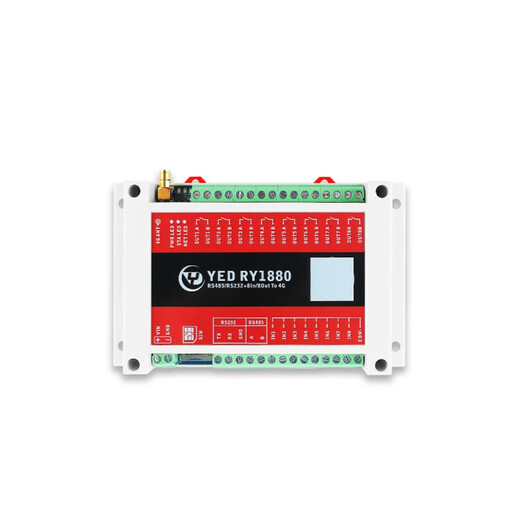 
Yinerda Hezhou Air724 4G module 8-channel relay output optocoupler isolation input RS232/485 interface RTU YED-RY1880-A package