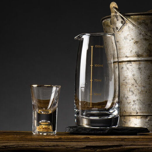 Runhuanian white wine glass set household wine divider small wine glass gift box Chinese wine set decanter wine measuring device with scale white 100 wine divider 6 pieces + 6 cups + cup holder