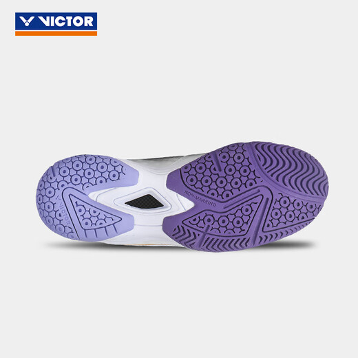 Victor Victor Badminton Shoes Entry-level Badminton Shoes Training Kung Fu Anti-slip Wear-resistant Shoes Shoes P9200TD P9200TD AJ White Purple 42 (270mm)