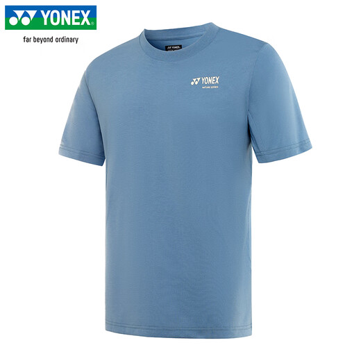 Yonex2025 Nuevo Yonex Badminton Uniforme Camiseta de manga corta para hombres y mujeres Camiseta Ambiental Ambiental Sports Top 16833 Men's 16833cr Mist Blue L
