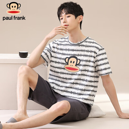 PAULFRANK big-mouthed monkey couple pajamas men's pure cotton short-sleeved shorts summer cute cartoon large size can be worn outside home clothes set