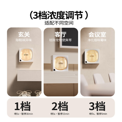 Xiangwu Aroma Diffuser Automatic Fragrance Machine Fragrance Machine Human Body Sensing Smart Bathroom Deodorizing Fragrance Gift Box Fragrance Machine 3 Kinds of Essential Oils White Tea + Encounter + Hilton