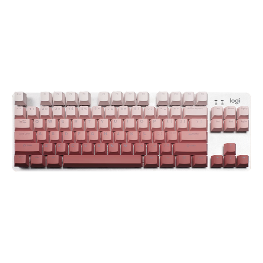 罗技（Logitech）K835有线机械键盘游戏电竞键盘84键电脑办公键盘个性pbt键帽送男友 K835绯红键帽【渐变版】 单光 红轴