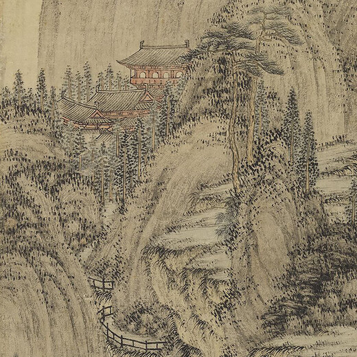 
Yuan Wang Meng sat and listened to the ancient landscape painting scrolls of literati paintings and replica antique paintings hanging paintings Yuan Wang Mengxi Mountain Visiting Friends 20X123 cm12211 Chemical fiber photo cloth (sprayed) Milky white vertical scroll (framed)