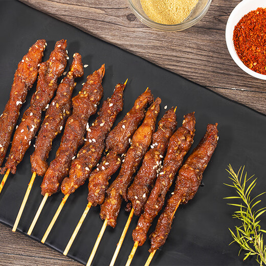 Laoheqiao supplies Hong Kong Ningxia Tan sheep cumin mutton skewers 240g/bag of about 12 skewers fresh mutton barbecue ingredients