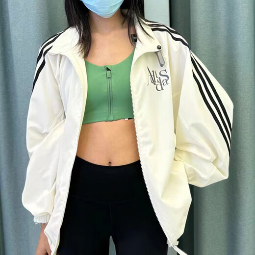 阿迪达斯 （adidas）外套女装春秋季新款健身训练运动服立领防风休闲夹克 ji9768 均码 m