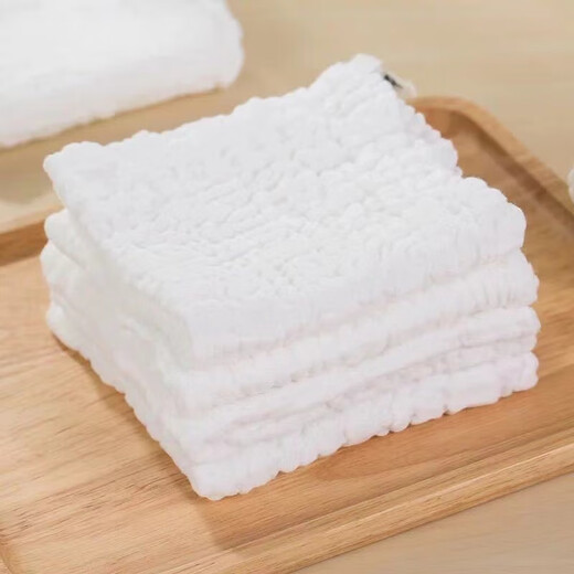 Household pure cotton thickened dishcloth, kitchen household absorbent rag, scouring pad, dishcloth, white cotton rag (5 pieces)