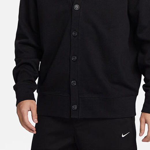 Nike (NIKE) men's knitted cardigan spring new trendy and casual stacked embroidered jacket FN3899-010 S