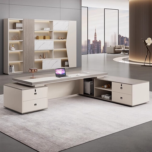 Tiju Light Luxury Boss Table and Chair Combination Simple Modern Chairman's Office Single Atmosphere Desk Manager Desk Furniture 2.0 Meter Boss Table