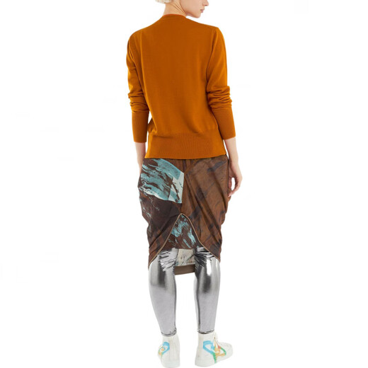 
Vivienne Westwood solid color single-breasted long-sleeved sweater for women brown brown XS