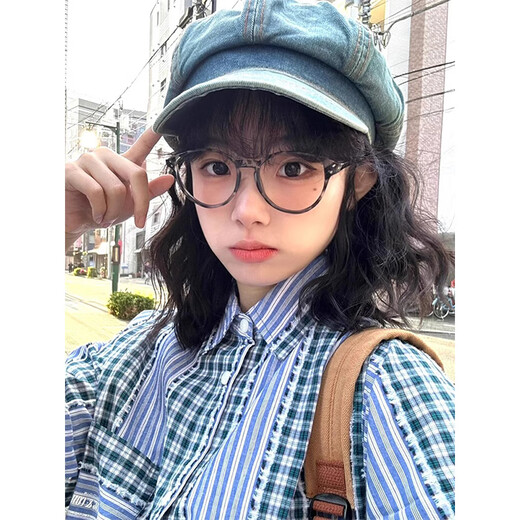 Memaru Japanisch waschen alte Zeitungskappe Frauen literarische Retro -Denim -Oktagonalhut Blue Baskenmaler Maler Hut Frauen 1# Dunkelblau gleich Größe