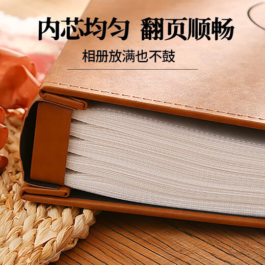 Yihao Large Album Large Capacity Commemorative Book Family 1000 Insert 5 inches 6 inches Photos Couple Baby Growth Record Book Mixed Size Photo Custom Storage Book Photo Gallery Ping An Joy (Red Skin) [6 inches 1000 Horizontal and Vertical Version]