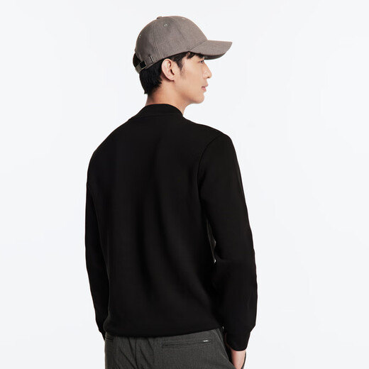 JOEONE half turtleneck solid color long-sleeved T-shirt sweatshirt for men autumn and winter casual cotton blended soft skin-friendly top inner fit slim version + black + TT1DX40227 XL 180/100A(52)