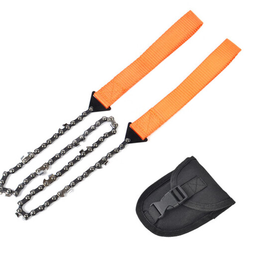 Chuanjunxing outdoor portable pocket hand zipper chain saw camping survival chain saw garden logging wire saw tool 11 teeth black