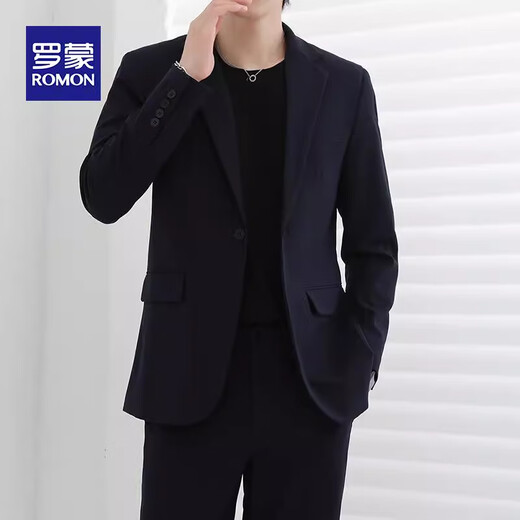 ROMON high-end casual suit men's business formal attire handsome spring and autumn Korean style versatile loose suit top dark gray - suit jacket single piece M recommended 100-120 Jin Jin equals 0.5 kg