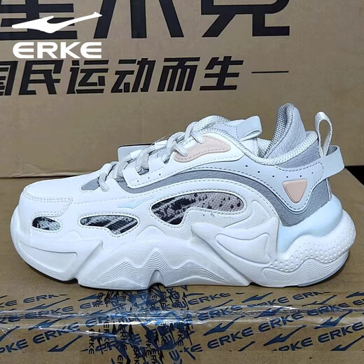 Hongxing Erke 35 size women's shoes official genuine clearance and cut off-size shoes casual shoes running shoes shock-absorbing running shoes sports shoes women versatile rubber teeth white/red red 1047