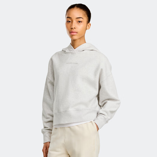 Sudadera con capucha de sudadera con capucha cepillada casual de mujeres de Canadá Muskoka 7062W 1342 Flower Grey Silver Birch M