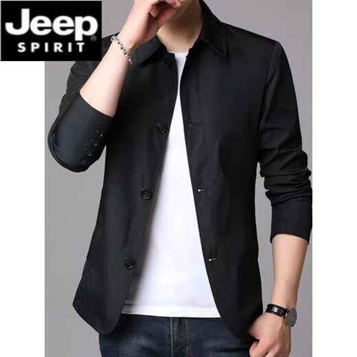 
JEEP SPIRIT2025 Spring and Autumn Men's Business Jacket Suit Middle-aged and Young Solid Color Lapel Thin Korean Style Slim Trench Jacket Light Gray NJ1048 XL [Suggested 130-145Jin [Jin equals 0.5 kg]]
