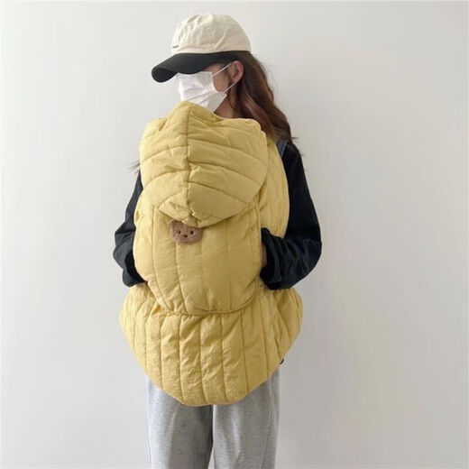 CLCEY children's cloak autumn and winter windproof blanket stroller cover blanket baby baby bag waist stool windproof baby cloak warm and thickened yellow 85*80cm