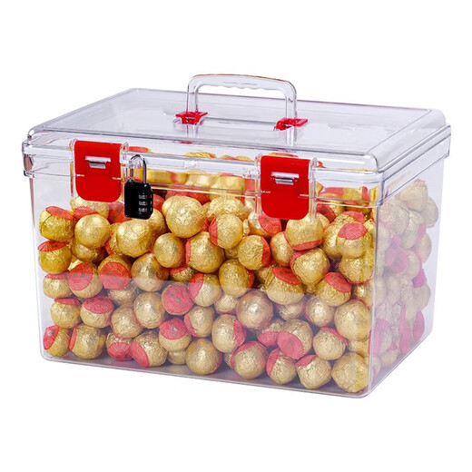 Caja de sellado a mano a prueba de humedad frasco de grado sellado de alimentos bienes secos Tangerine Almacenamiento de almacenamiento de almacenamiento de almacenamiento transparente Glue de pescado de té 8.5L Hebilla roja 9755