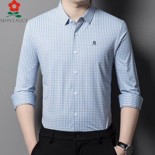 Camisa de manga larga Montagut Camisa a cuadros Capital para hombres de manga de otoño