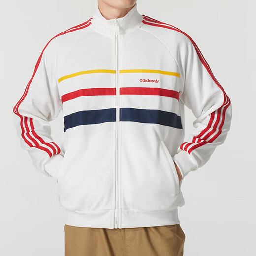 阿迪达斯 （adidas）三叶草外套男装女装2025秋季新款运动服撞色立领针织休闲夹克上衣 IW3233 XS