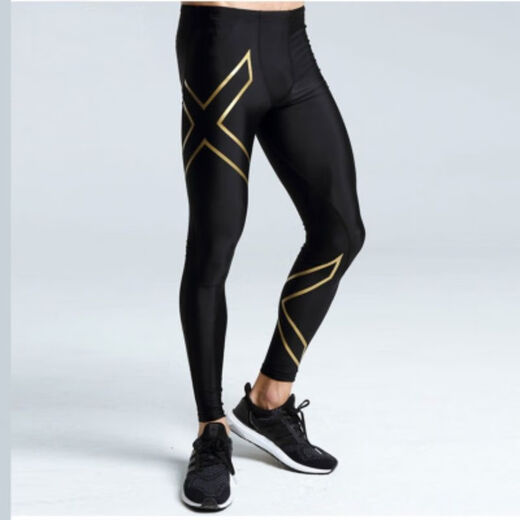 2XU compression pants sports men and women quick-drying running pants training stretch yoga pants gradient fitness tights trousers gold label women's trousers thin section L